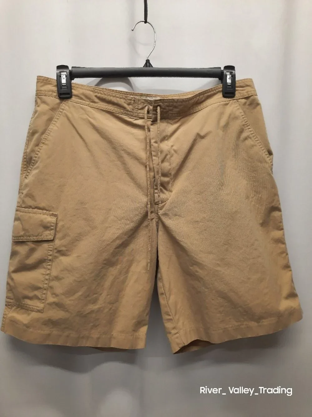 J.Crew Men's Size 36 Cargo Board Walk Shorts Tan Khaki 100% Cotton Drawstring